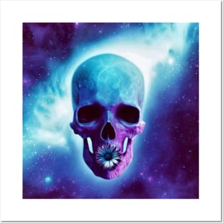 Galactic Daisy Skull Posters and Art